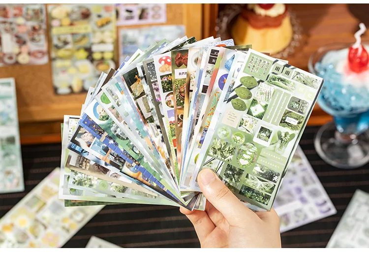 1 Piece 1 Set Animal Scenery School Paper Retro Stickers display picture 8