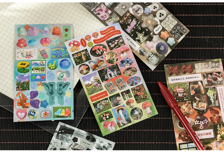 1 Piece 1 Set Animal Scenery School Paper Retro Stickers display picture 14