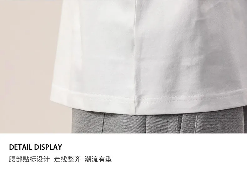 Heavy Cotton Round Neck Short-sleeved T-shirt Women's Pure White Casual Base Shirt Men's And Women's Printed Light Plate Top Basic display picture 11