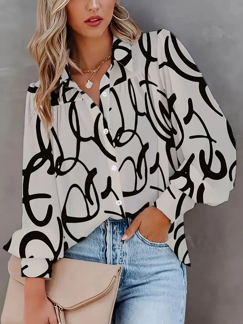Women's Blouse Long Sleeve Blouses Casual Hip-Hop Rock Geometric display picture 1