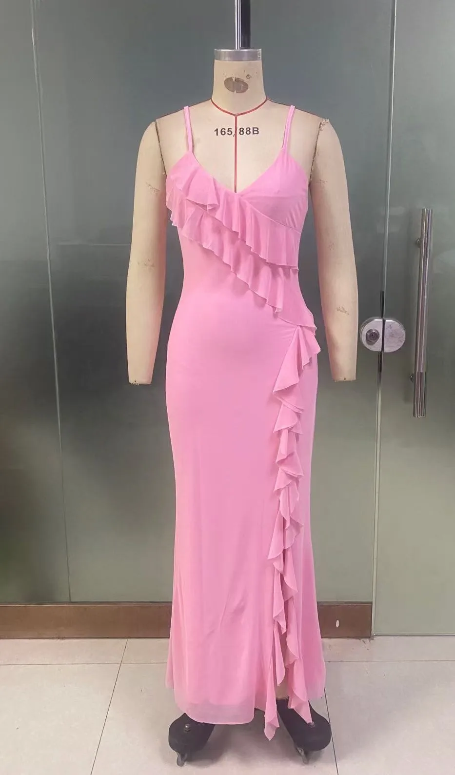 Lifa Clothing  Women's Clothing  Summer New Sling Sleeveless Party Ruffled Strap Dress Wholesale display picture 36