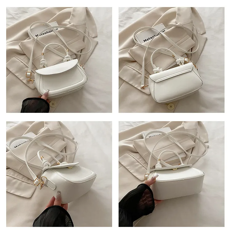 Textured Solid Color New Fashion Stylish Underarm Fashion Summer Aesthetic Single Shoulder Crossbody Small Square Bag For Women display picture 2