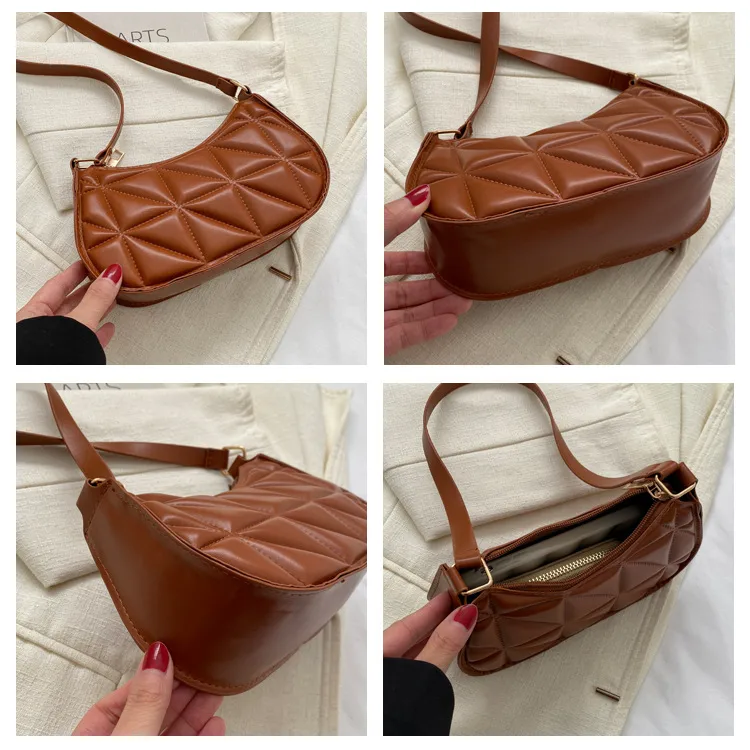 Women's Solid Color Simple Textile Shoulder Bag Women's  Spring And Autumn New All-match Underarm Bag Women's Bag New Women's Bag display picture 2