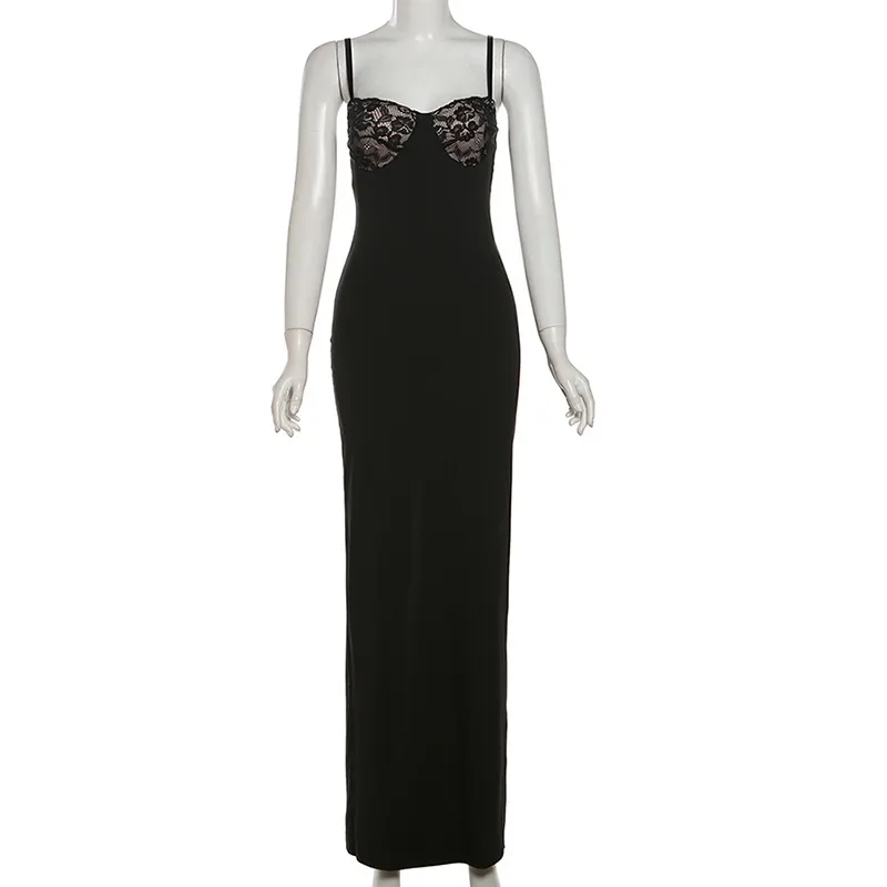 Women's Clothing  Spring And Summer New French Elegant Lace Stitching Strap Dress Sexy Slim Fit Dress Women display picture 13