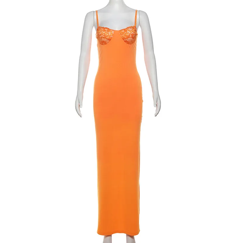 Women's Clothing  Spring And Summer New French Elegant Lace Stitching Strap Dress Sexy Slim Fit Dress Women display picture 16