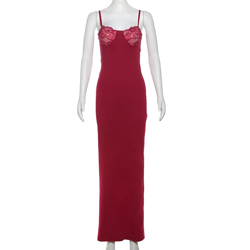 Women's Clothing  Spring And Summer New French Elegant Lace Stitching Strap Dress Sexy Slim Fit Dress Women display picture 19