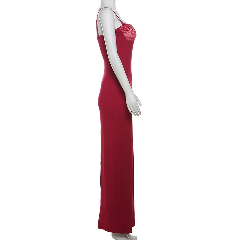 Women's Clothing  Spring And Summer New French Elegant Lace Stitching Strap Dress Sexy Slim Fit Dress Women display picture 20