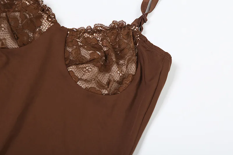 Women's Clothing  Spring And Summer New French Elegant Lace Stitching Strap Dress Sexy Slim Fit Dress Women display picture 36