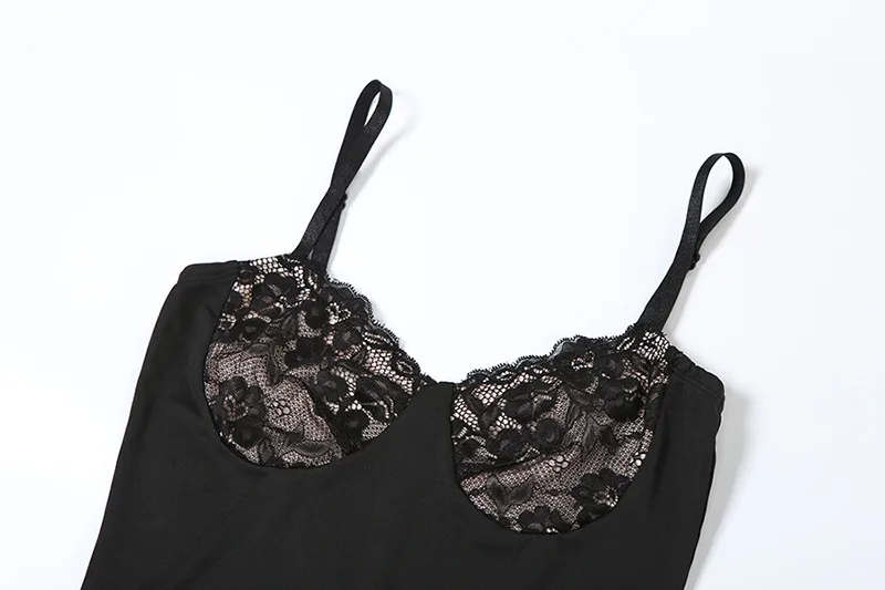 Women's Clothing  Spring And Summer New French Elegant Lace Stitching Strap Dress Sexy Slim Fit Dress Women display picture 37