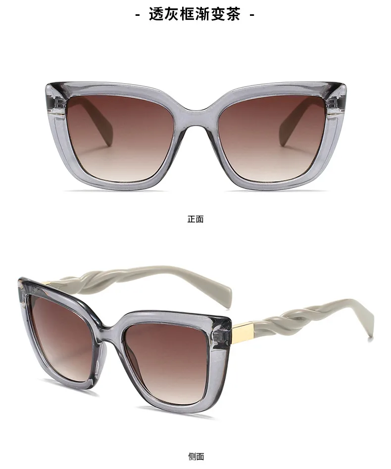 Foreign Trade New Personalized PC Frame Sunglasses Anti-ultraviolet Trend Street Photoshoot Cat's Eye Big Frame Hip Hop Sunglasses Men's 8912 display picture 4