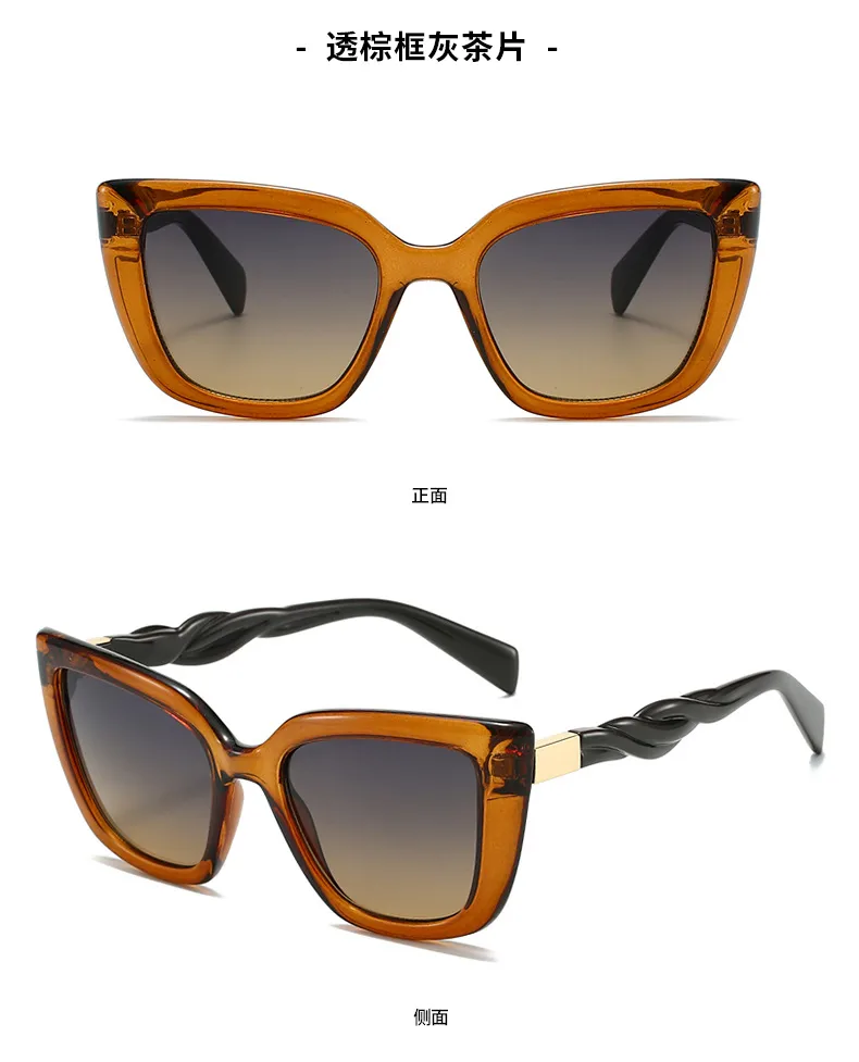 Foreign Trade New Personalized PC Frame Sunglasses Anti-ultraviolet Trend Street Photoshoot Cat's Eye Big Frame Hip Hop Sunglasses Men's 8912 display picture 5