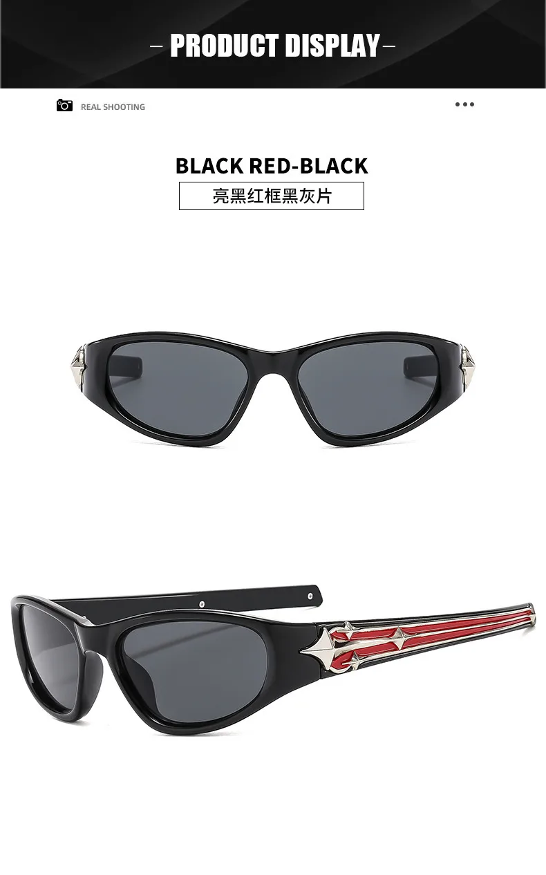 New  Sports Sunglasses  Fashion Sunglasses Vintage INS Catwalk Men's And Women's Modern Sunglasses display picture 8