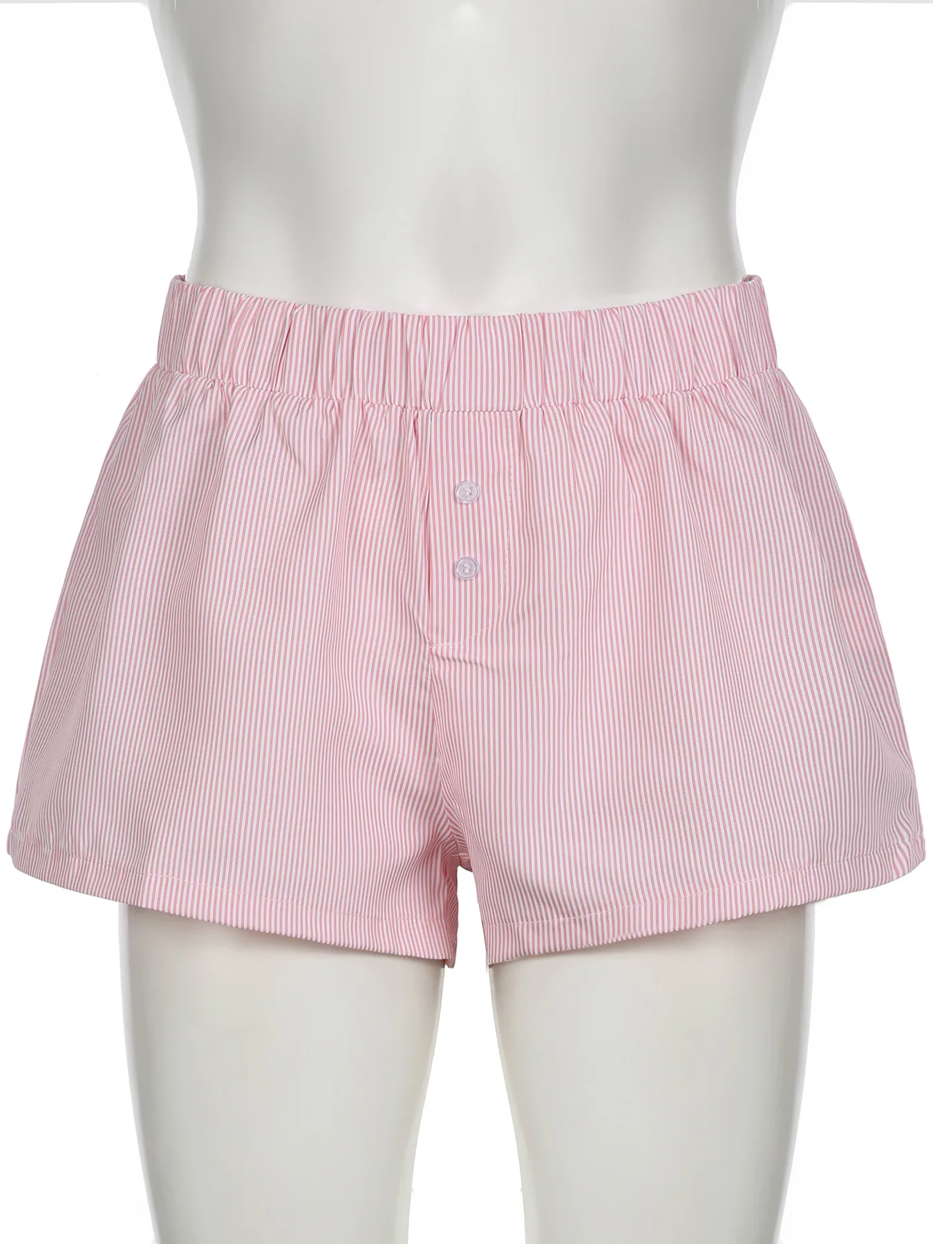 Women's Summer Striped Woven Elasto High Waist Button Loose Casual Comfortable Basic Shorts display picture 10