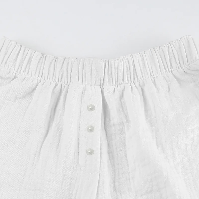Women's Summer Striped Woven Elasto High Waist Button Loose Casual Comfortable Basic Shorts display picture 31