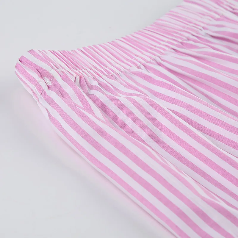 Women's Summer Striped Woven Elasto High Waist Button Loose Casual Comfortable Basic Shorts display picture 39