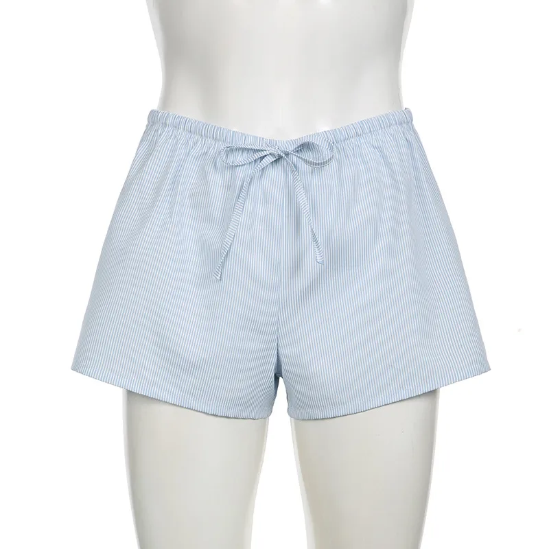 Women's Summer Striped Woven Elasto High Waist Button Loose Casual Comfortable Basic Shorts display picture 44