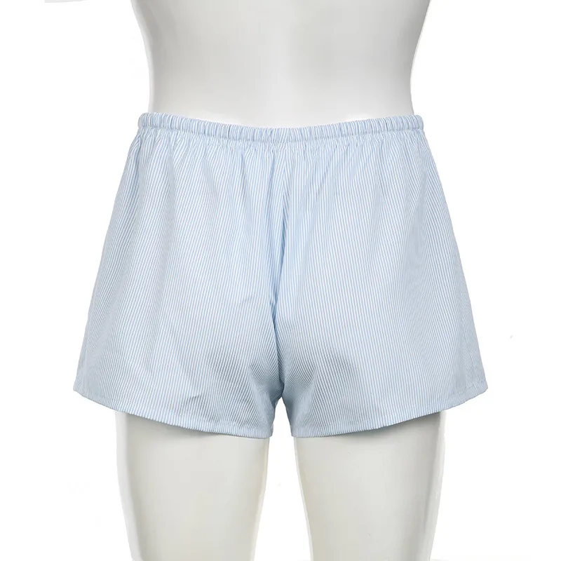 Women's Summer Striped Woven Elasto High Waist Button Loose Casual Comfortable Basic Shorts display picture 45
