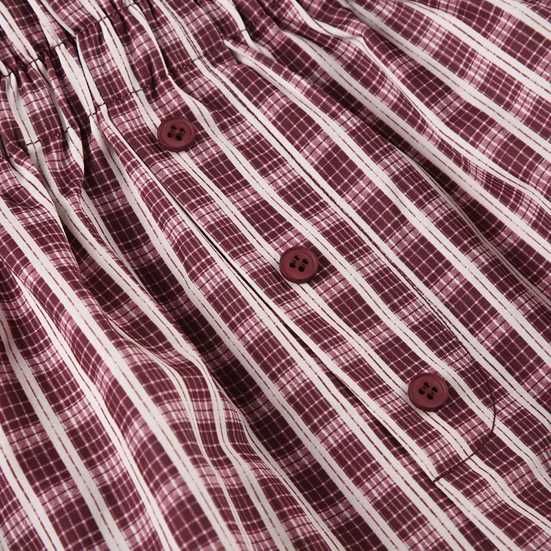 Women's Summer Striped Woven Elasto High Waist Button Loose Casual Comfortable Basic Shorts display picture 86