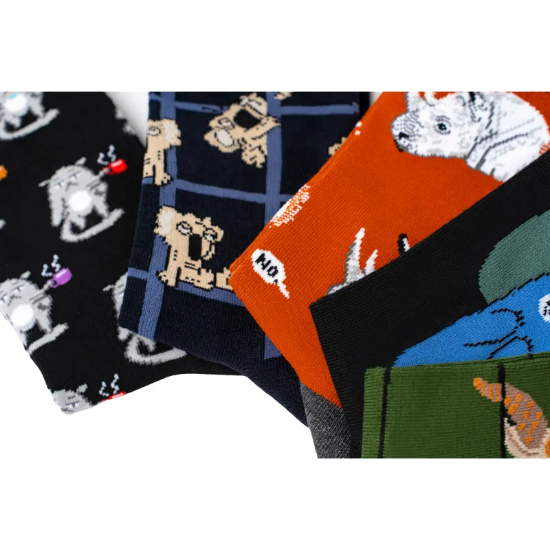 Men's Cotton Woodpecker Four Seasons Popular Rhinoceros Koala Female  Medium Tube Manufacturers Wholesale Tide Socks Men's Socks display picture 17