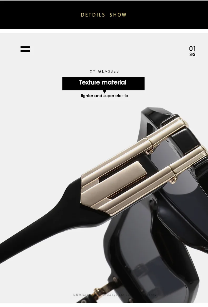 New Box Fashion Sunglasses  Foreign Trade Trend Personality High Sense Sunglasses Street Shooting All-match Glasses display picture 9