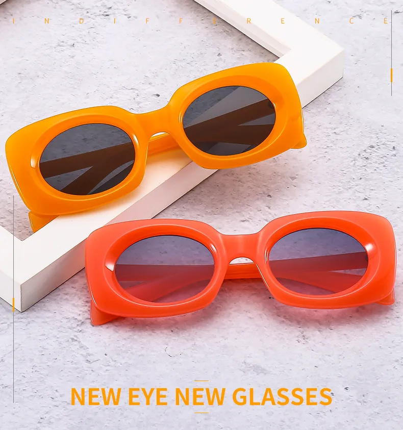 New Retro Small Box Sunglasses Men And Women's Trendy Simple Internet Celebrant Fashion Sunglasses Personalized Color Glasses display picture 1
