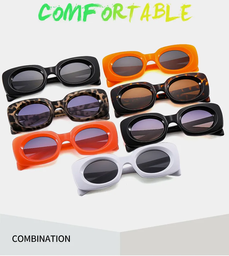 New Retro Small Box Sunglasses Men And Women's Trendy Simple Internet Celebrant Fashion Sunglasses Personalized Color Glasses display picture 3