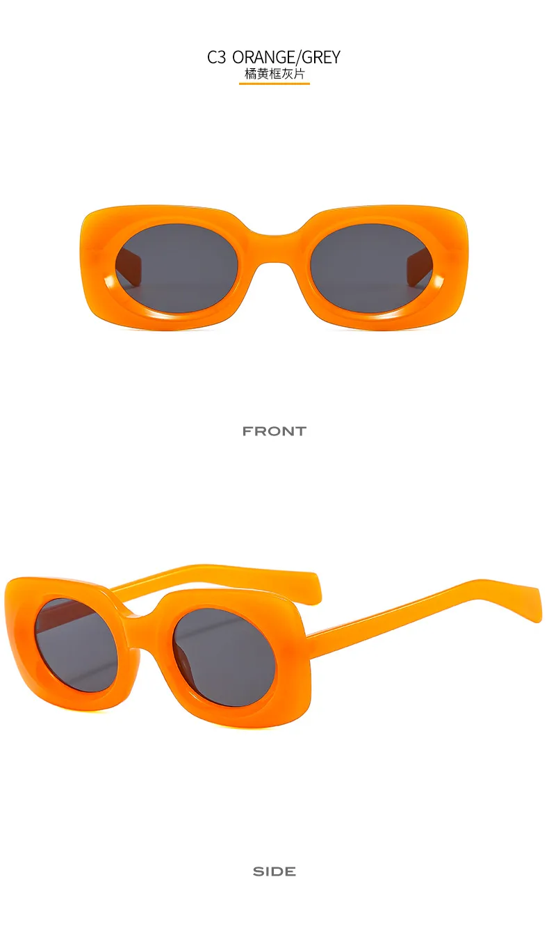 New Retro Small Box Sunglasses Men And Women's Trendy Simple Internet Celebrant Fashion Sunglasses Personalized Color Glasses display picture 9