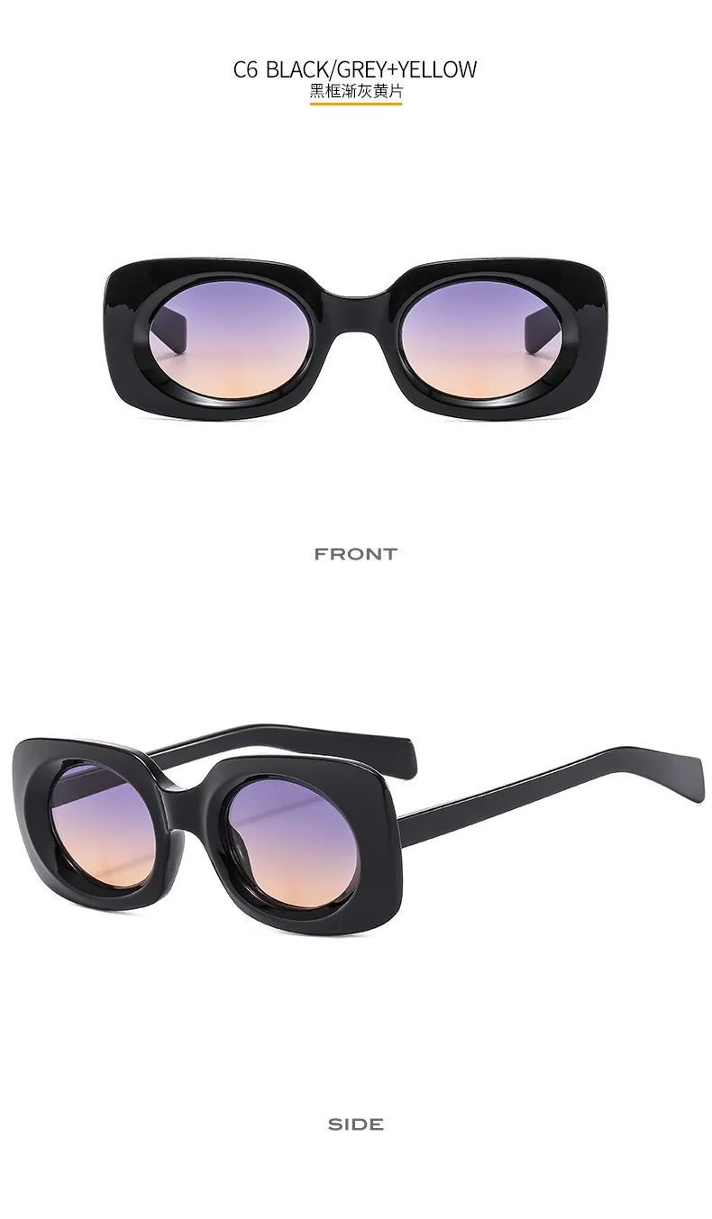 New Retro Small Box Sunglasses Men And Women's Trendy Simple Internet Celebrant Fashion Sunglasses Personalized Color Glasses display picture 12