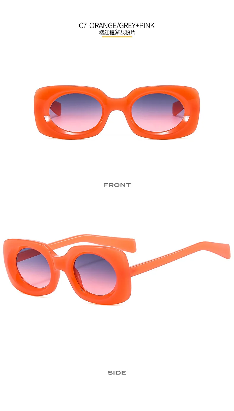 New Retro Small Box Sunglasses Men And Women's Trendy Simple Internet Celebrant Fashion Sunglasses Personalized Color Glasses display picture 13