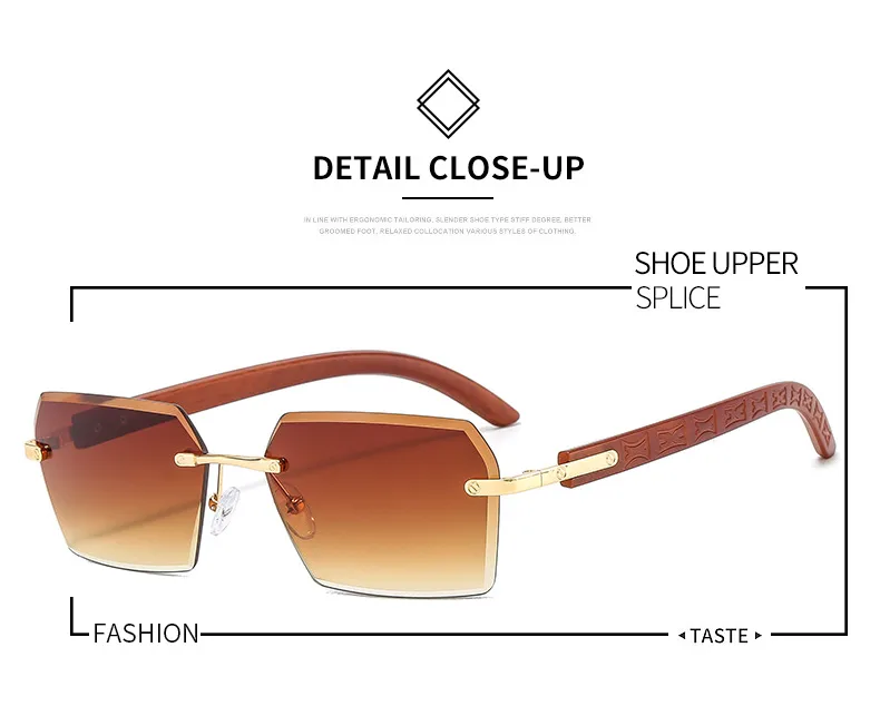 New Small Frame Men's And Women's Frameless Trim Color Sunglasses  Ins Big Star Sunglasses CT311 display picture 2
