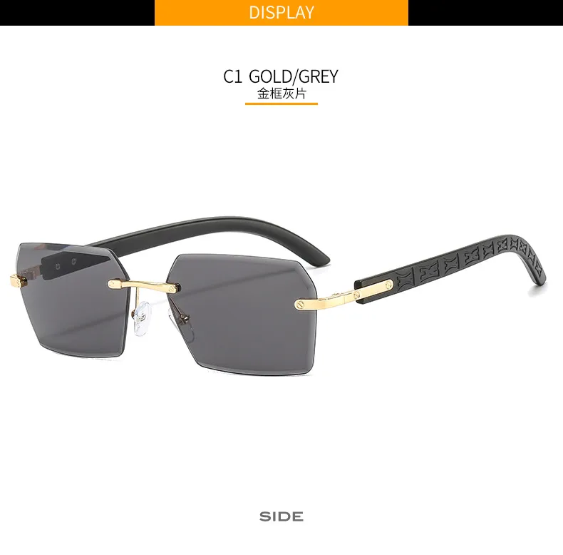 New Small Frame Men's And Women's Frameless Trim Color Sunglasses  Ins Big Star Sunglasses CT311 display picture 6