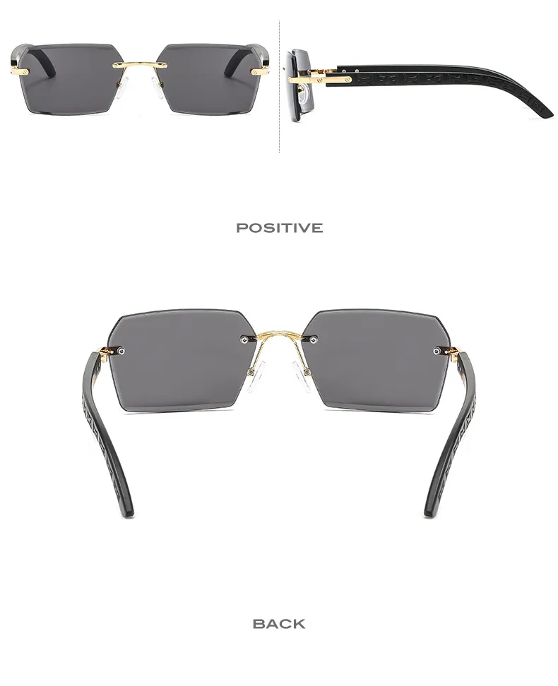 New Small Frame Men's And Women's Frameless Trim Color Sunglasses  Ins Big Star Sunglasses CT311 display picture 7