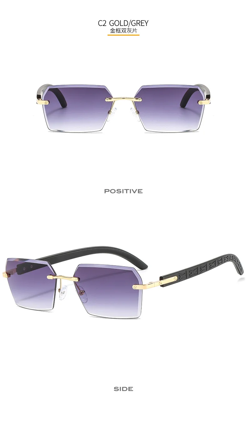 New Small Frame Men's And Women's Frameless Trim Color Sunglasses  Ins Big Star Sunglasses CT311 display picture 8