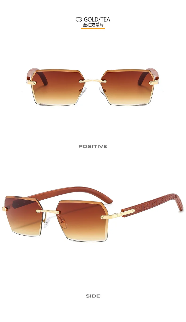 New Small Frame Men's And Women's Frameless Trim Color Sunglasses  Ins Big Star Sunglasses CT311 display picture 9