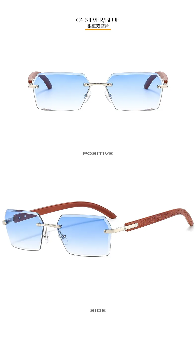 New Small Frame Men's And Women's Frameless Trim Color Sunglasses  Ins Big Star Sunglasses CT311 display picture 10