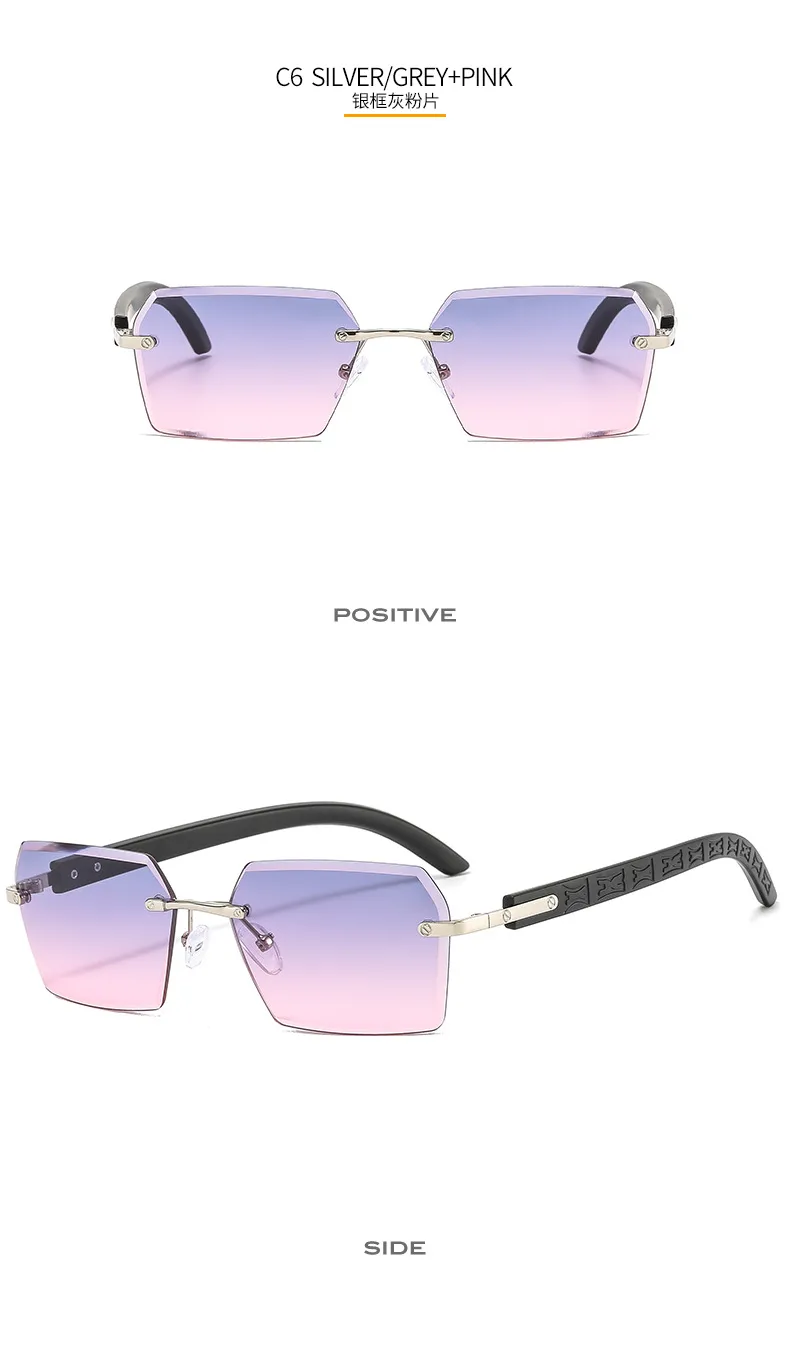New Small Frame Men's And Women's Frameless Trim Color Sunglasses  Ins Big Star Sunglasses CT311 display picture 12