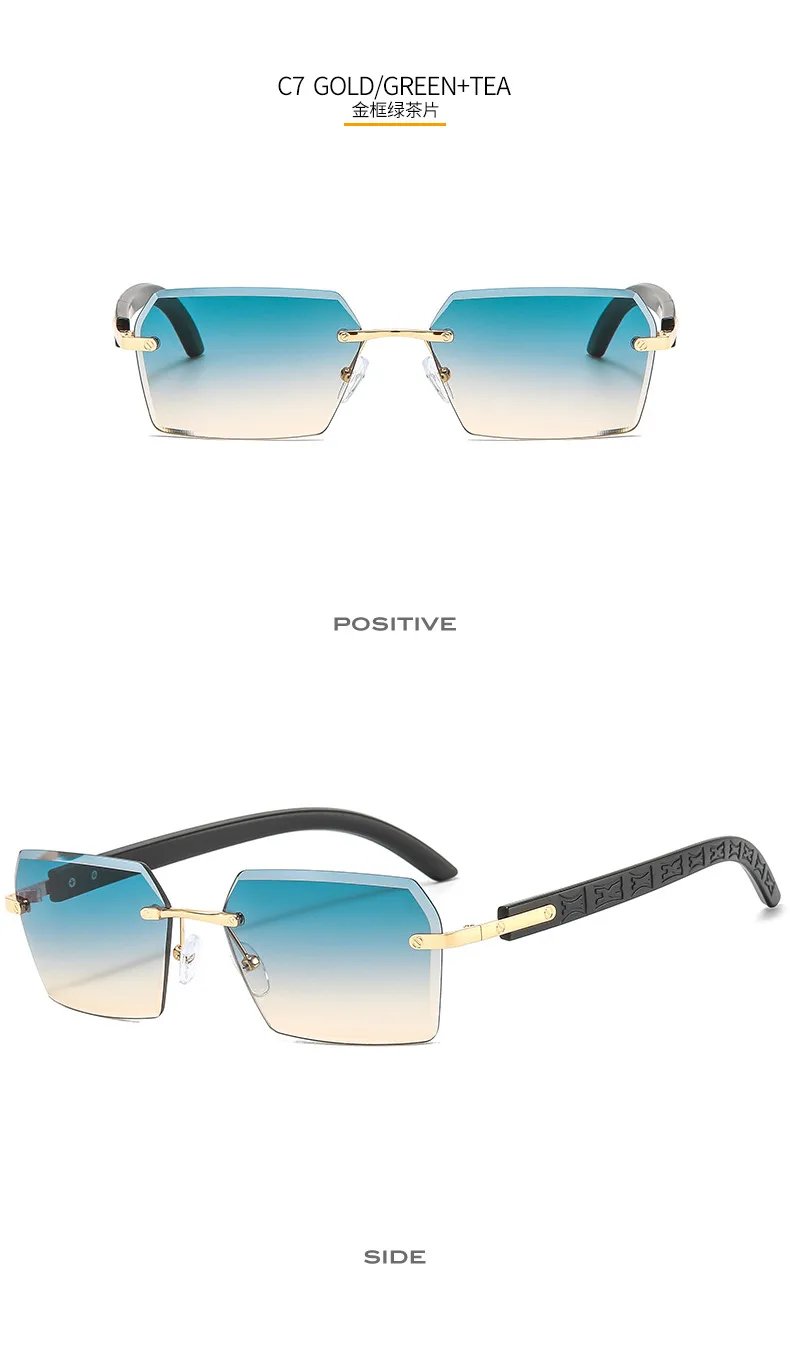 New Small Frame Men's And Women's Frameless Trim Color Sunglasses  Ins Big Star Sunglasses CT311 display picture 13