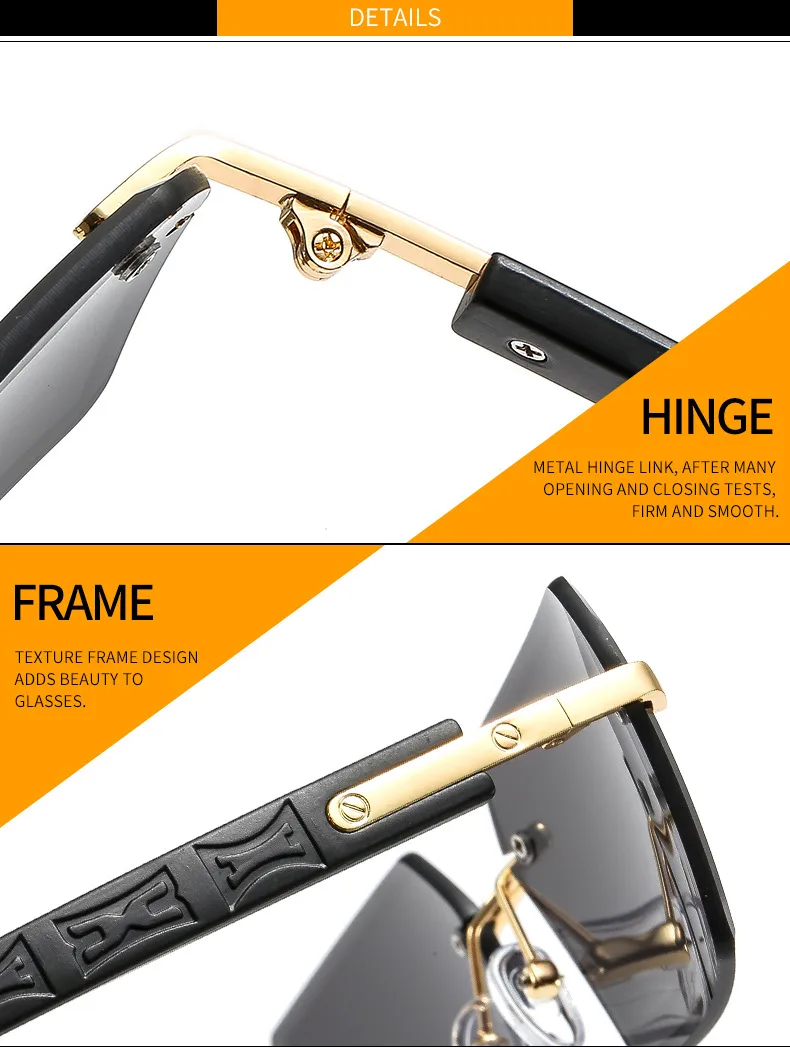 New Small Frame Men's And Women's Frameless Trim Color Sunglasses  Ins Big Star Sunglasses CT311 display picture 15