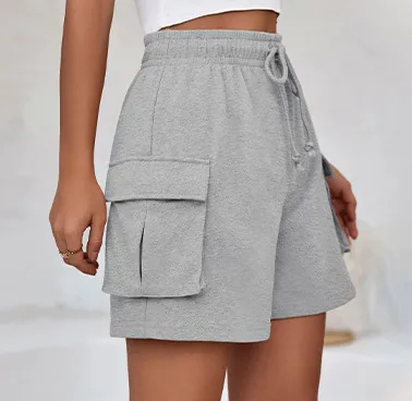 Independent Station Leisure Summer Drawstring Elastic Tooling Sports Running Exercise Loose Shorts display picture 11