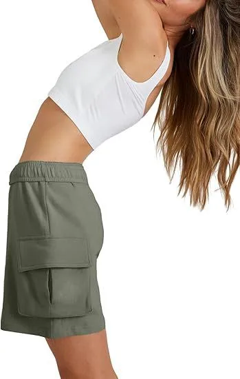 Independent Station Leisure Summer Drawstring Elastic Tooling Sports Running Exercise Loose Shorts display picture 14