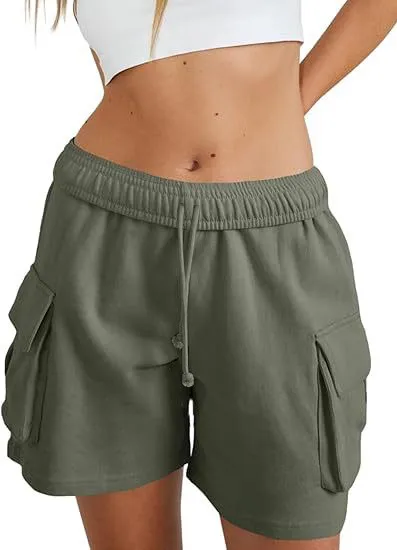 Independent Station Leisure Summer Drawstring Elastic Tooling Sports Running Exercise Loose Shorts display picture 16