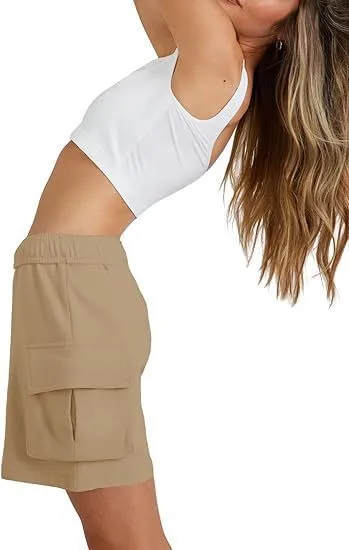 Independent Station Leisure Summer Drawstring Elastic Tooling Sports Running Exercise Loose Shorts display picture 17