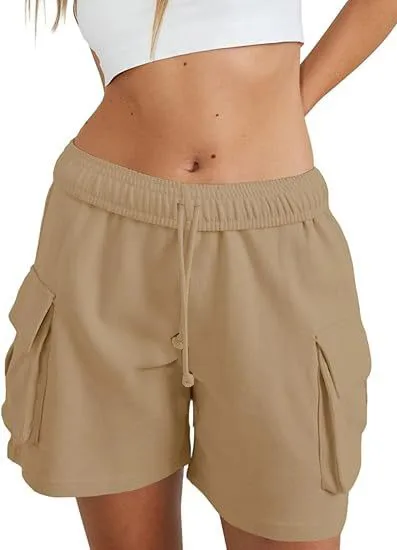 Independent Station Leisure Summer Drawstring Elastic Tooling Sports Running Exercise Loose Shorts display picture 21