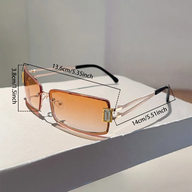 New Box High-grade Gem Sunglasses Millennium Spice Girls Sweet Cool Fashionable Street Photoshoot Concave Sunglasses display picture 6