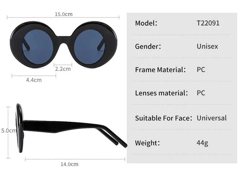 Large Frame Round Women's Sunglasses  All-match Temperament Modern Fashion Sunglasses Casual Glasses 22091 display picture 4