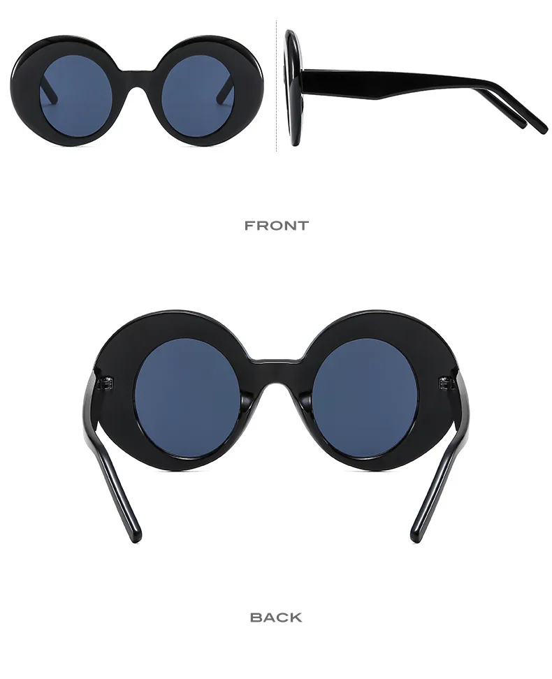 Large Frame Round Women's Sunglasses  All-match Temperament Modern Fashion Sunglasses Casual Glasses 22091 display picture 7