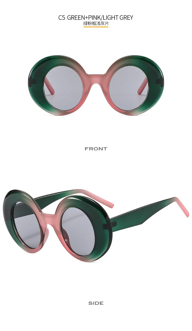 Large Frame Round Women's Sunglasses  All-match Temperament Modern Fashion Sunglasses Casual Glasses 22091 display picture 11