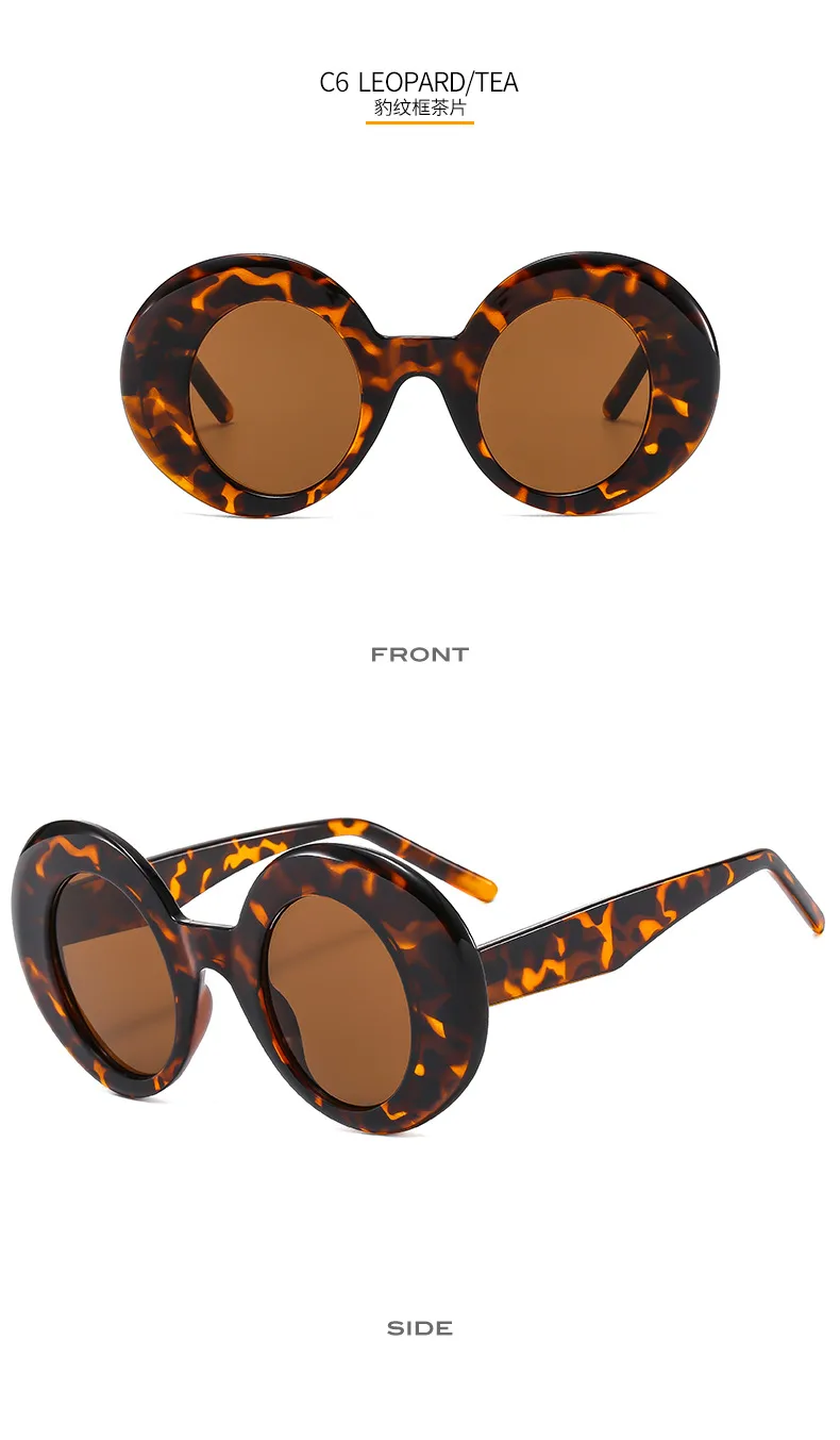 Large Frame Round Women's Sunglasses  All-match Temperament Modern Fashion Sunglasses Casual Glasses 22091 display picture 12