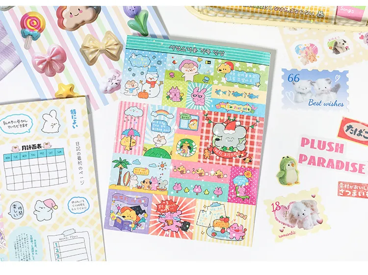 Language Idle Cutting Film Sticker Book Painting Dream Season Series Cute Ancient Early Wind Material Hand Account Creative DIY Decoration Collage display picture 7