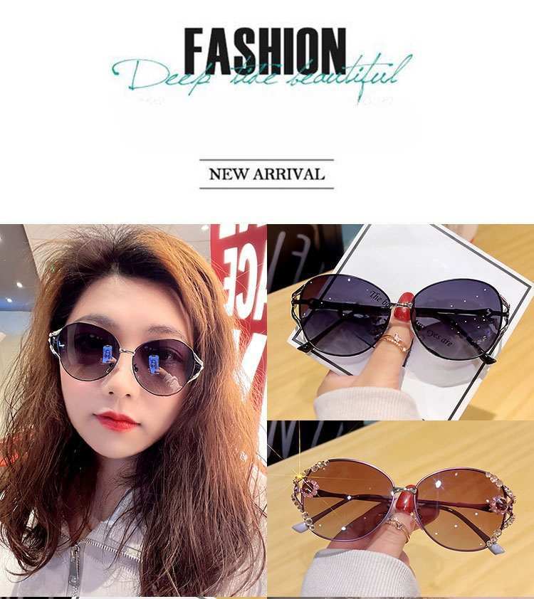 New Polarized Sunglasses, Sun Protection, Uv Protection, High-End Metal Sunglasses, Fashionable Diamond-Studded Light Luxury, Slimming And Trendy Style display picture 8